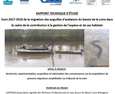 Suivi 2017-2018 de la migration des anguilles d’avalaison du bassin de la Loire