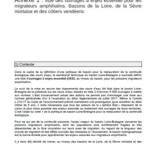 Liste des Ouvrages à Enjeu Essentiel